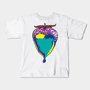 Rainbow Psychedelic Strawberry in Chocolate Kids T-Shirt